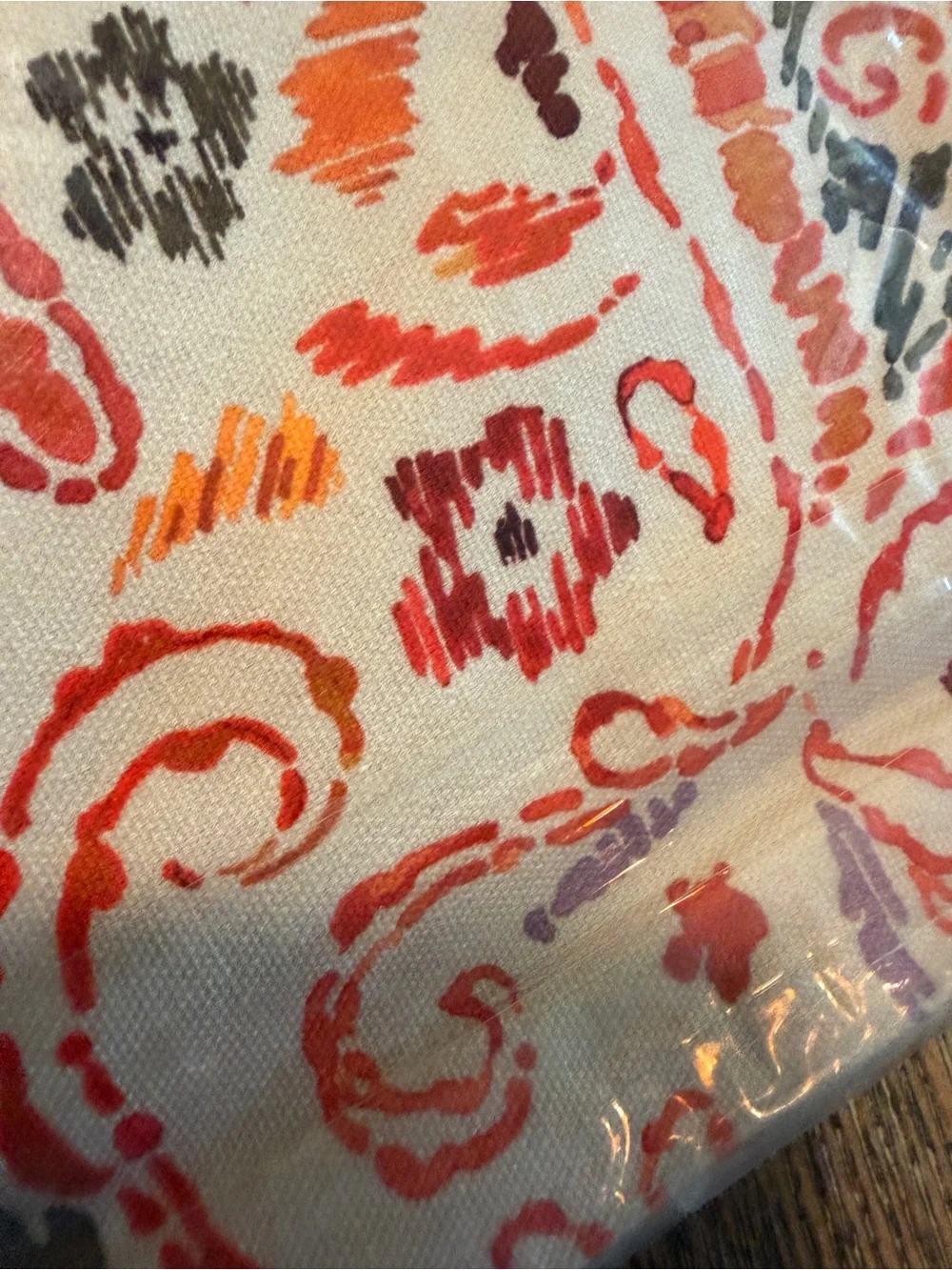 NWT Fall Table Runner 72” Rust Orange Boho Damask Thanksgiving 100% Cotton